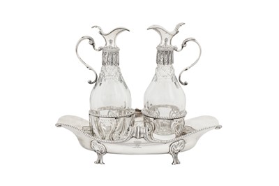 Lot 436 - Earl of Darnley - A George III sterling silver oil and vinegar cruet, London 1773 by John Parker and Edward Wakelin (active 1759-1777)
