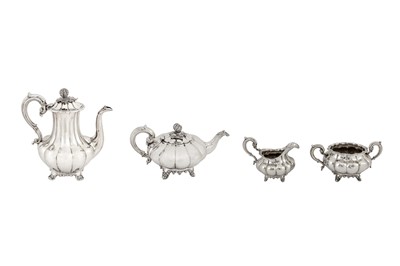 Lot 346 - An assembled Victorian sterling silver three-piece tea service, London 1841/42 by Joseph and Albert Savory