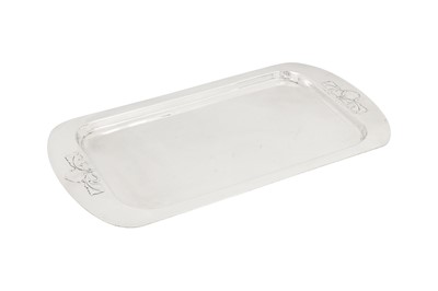 Lot 240 - An Edwardian ‘Art Nouveau’ sterling silver tray, Birmingham 1906 by Liberty and Co