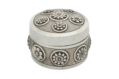 Lot 107 - A late 19th century Anglo - Indian unmarked silver box, South India possibly Madras circa 1890