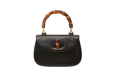 Lot 426 - Gucci Black Bamboo Top Handle Bag