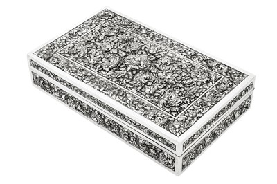 Lot 135 - A large and heavy mid-20th century Cambodian silver casket or cigarette box, presumably Phnom Penh circa 1950