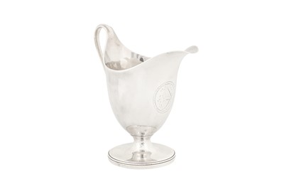 Lot 435 - A George III sterling silver milk or cream jug, London 1787 by John Wakelin and William Taylor (reg. 25th Sep 1776)