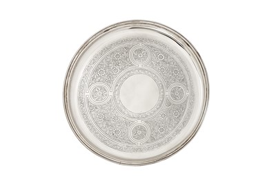 Lot 339 - A Victorian sterling silver tray, Birmingham 1880 by William Spurrier & Co