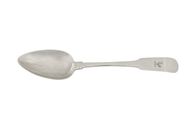 Lot 396 - A George III Irish provincial silver tablespoon, Cork circa 1810 by Isaac Solomon (d.1845)