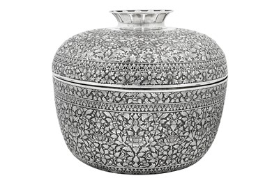 Lot 136 - A fine and extremely rare early 20th century Cambodian silver water blessing bowl, circa 1920