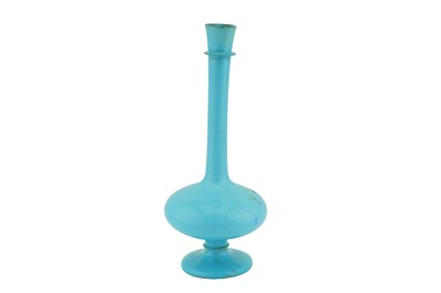Lot 306 - A TURQUOISE-GLAZED POTTERY VASE IN THE STYLE OF PERSIAN MONOCHROME VESSELS