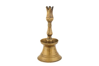 Lot 316 - AN OTTOMAN BRASS TULIP CANDLESTICK