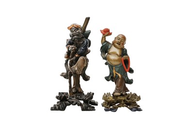 Lot 858 - TWO CHINESE FUZHOU (FOOCHOW) LACQUER FIGURES