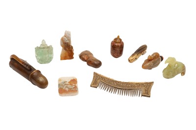 Lot 208 - A GROUP OF CHINESE SCHOLAR'S OBJECTS, 19TH-20TH CENTURY