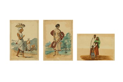 Lot 248 - THREE COMPANY SCHOOL-STYLE PORTRAITS OF INDIAN VILLAGE WOMEN