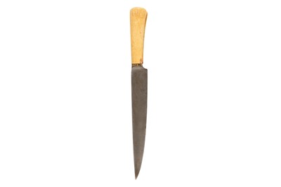 Lot 402 - λ A GOLD-INLAID STEEL KARD DAGGER WITH MARINE IVORY HILT