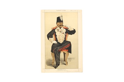 Lot 406 - A CHROMOLITHOGRAPH PRINT OF NASIR AL-DIN SHAH ('SOVEREIGNS, NO. 11')
