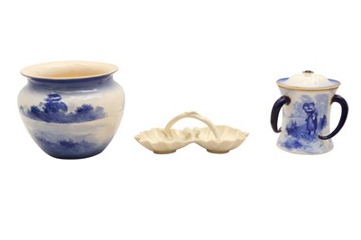 Lot 206 - TWO ROYAL DOULTON BLUE CHILDREN PATTERN CHINA ITEMS
