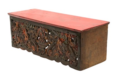 Lot 332 - THREE TIBETAN PAINTED AND LACQUERED ALTAR STANDS, 19TH CENTURY