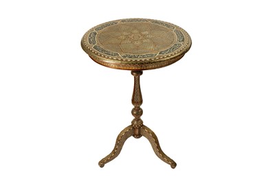 Lot 417 - A QAJAR KHATAMKARI OCCASIONAL TABLE MADE FOR A LONDON SETTING