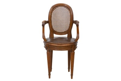 Lot 550 - A 19TH CENTURY CANED MAHOGANY ARMCHAIR