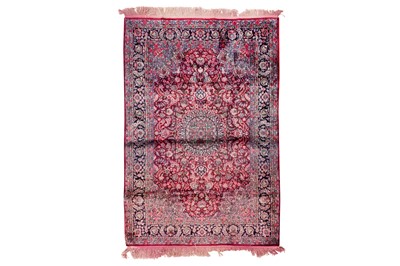 Lot 324 - A FINE SILK INDIAN RUG