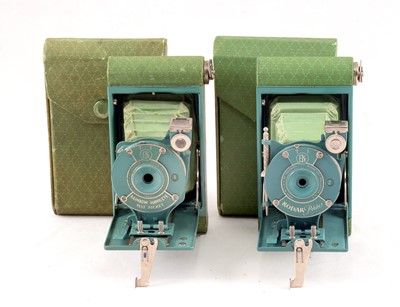 Lot 104 - Two Teal & Blue Folding Kodak Cameras.
