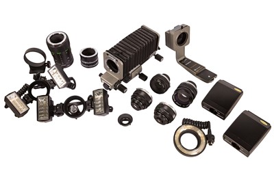 Lot 70 - An Extensive Olympus OM System Bellows Macro Outfit