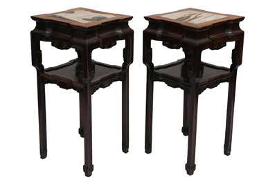 Lot 223 - A PAIR OF CHINESE JARDINIERE STANDS