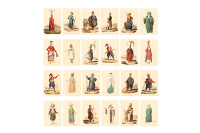 Lot 325 - TWENTY-FOUR LOOSE HAND-COLOURED AQUATINT STUDIES OF OTTOMAN FIGURES AND THEIR COSTUMES