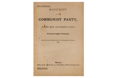 Lot 122 - Marx & Engels. Manifesto of the Communist Party. fifth ed. 1888