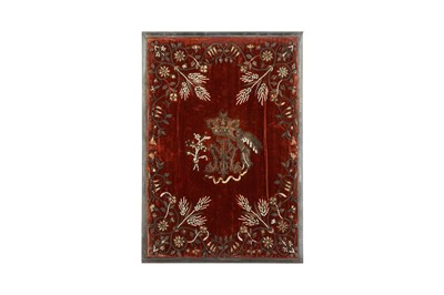 Lot 331 - AN OTTOMAN SILVER-MOUNTED AND VELVET-BACKED PRESENTATION MIRROR