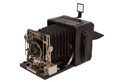 Lot 19 - A Unmarked Quarter Plate Hand & Stand Camera