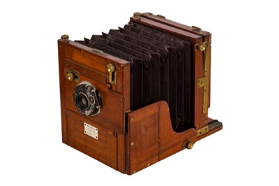 Lot 20 - A Meagher Half Plate "Improved Portable Bellows" Tailboard Camera