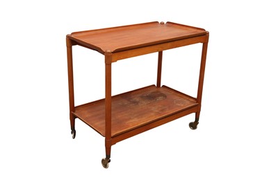 Lot 328 - A MID CENTURY DANISH TEAK COLLAPSIBLE DRINKS TROLLEY