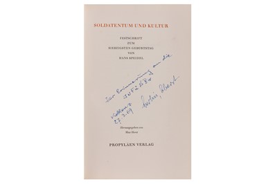 Lot 49 - [Speidel (Hans)] Soldatentum und Kultur.