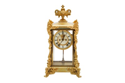 Lot 456 - A ROCOCO ORMOLU SKELETON CLOCK