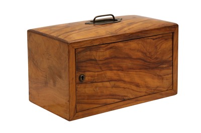 Lot 275 - AN OLIVEWOOD CIGAR BOX, EARLY 20TH CENTURY