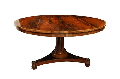 Lot 379 - A WILLIAM IV ROSEWOOD CIRCULAR BREAKFAST TABLE