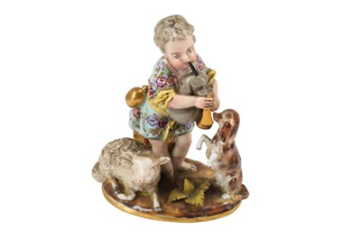 Lot 141 - A CONTINENTAL PORCELAIN FIGURE AFTER J J KANDLER, 19TH CENTURY