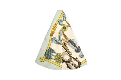 Lot 234 - Hermes 'Frontaux et Cocardes' Print Silk Long Scarf