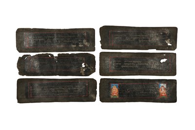 Lot 669 - SIX TIBETAN MANUSCRIPT LEAVES