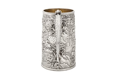 Lot 163 - Penang interest – A rare mid-19th century Chinese export silver mug, Canton dated 1869 by Shan, mark of Khecheong