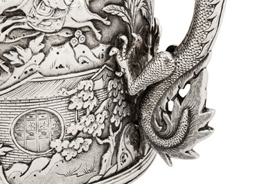 Lot 163 - Penang interest – A rare mid-19th century Chinese export silver mug, Canton dated 1869 by Shan, mark of Khecheong