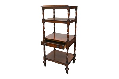 Lot 537 - A 19TH CENTURY FOUR TIERED MAHOGANY WHATNOT