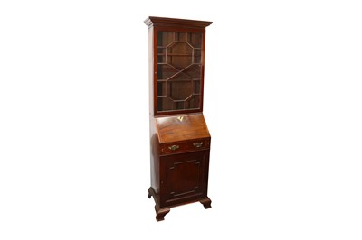 Lot 556 - A 19TH CENTURY NARROW MAHOGANY BUREAU BOOKCASE