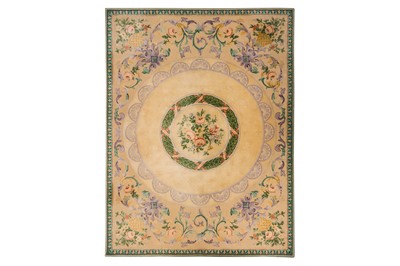 Lot 313 - A LARGE CARPET OF STYLISED ARTS & CRAFTS DESIGN