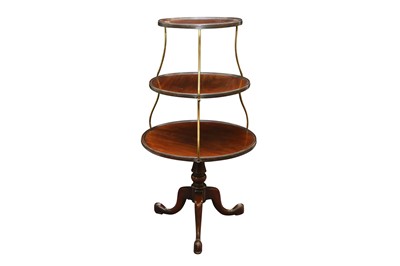 Lot 501 - A GEORGE III MAHOGANY THREE-TIERED DUMB WAITER