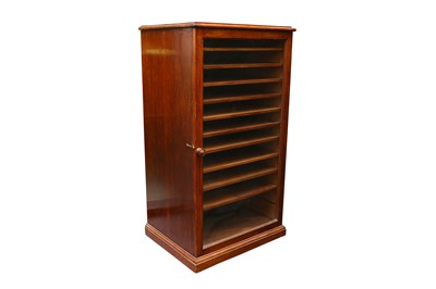 Lot 504 - A 19TH CENTURY MAHOGANY MUSIC CABINET