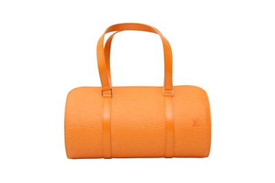 Lot 342 - Louis Vuitton Mandarin Orange Epi Soufflot Barrel Bag