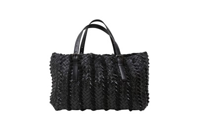 Lot 21 - λ Bottega Veneta Black Lizard Intrecciato Tote