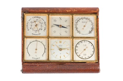 Lot 462 - VINTAGE ANGELUS DESK CLOCK AND WEATHER STATION