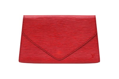 Lot 314 - Louis Vuitton Castilian Red Epi Art Deco Clutch MM