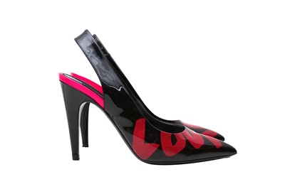 Lot 298 - Louis Vuitton x Stephen Sprouse Black Sling Back Pump - Size 36.5